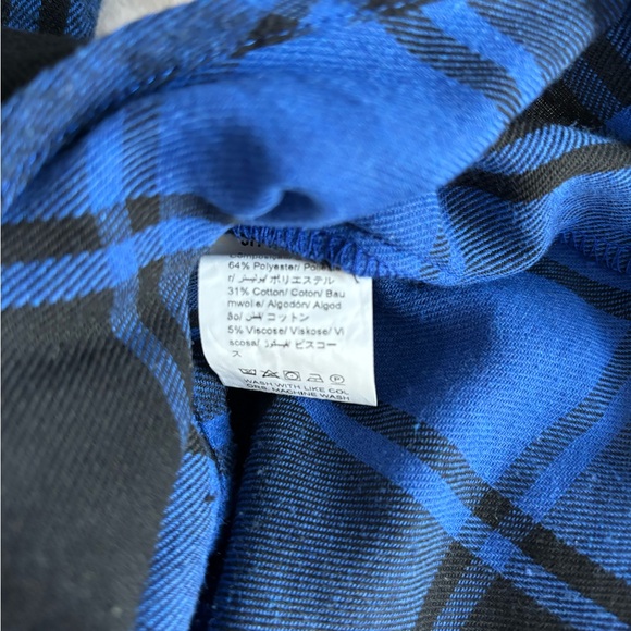SHEIN Women's Blue and Black Plaid Button Down Shirt - Picture 4 of 4